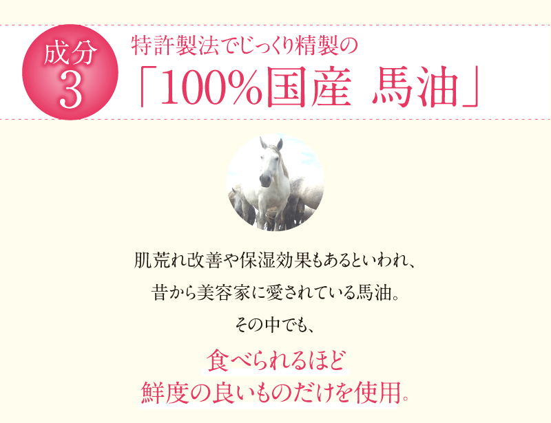 特許製法でじっくり精製の100%国産馬油