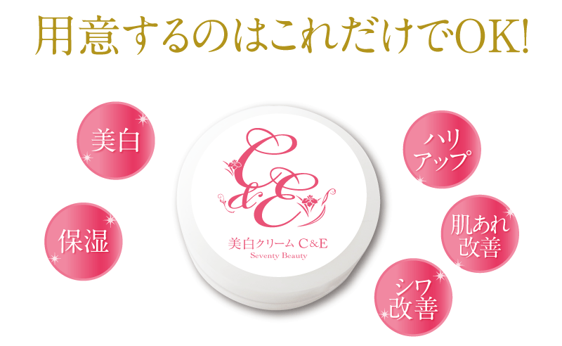 用意するのは、美白クリームC&EだけでOK!