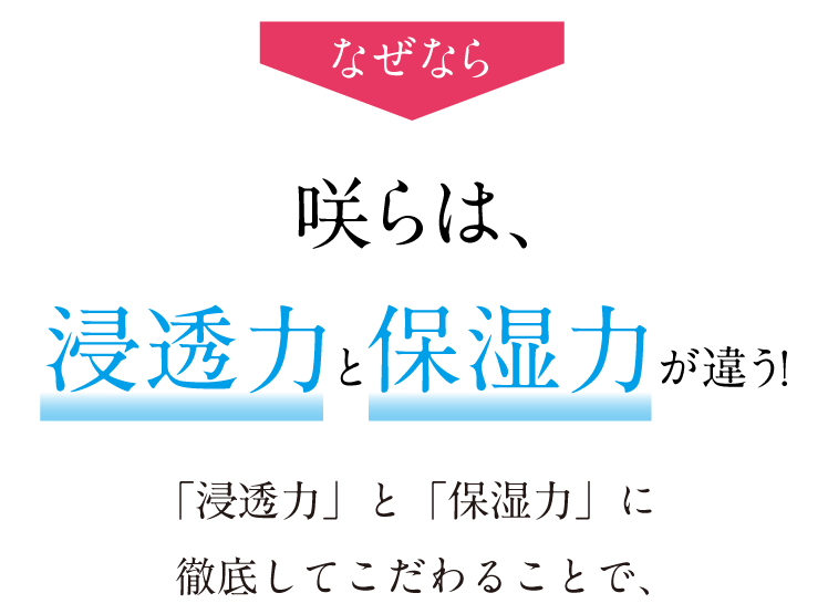 咲らは浸透力と保湿力が違う